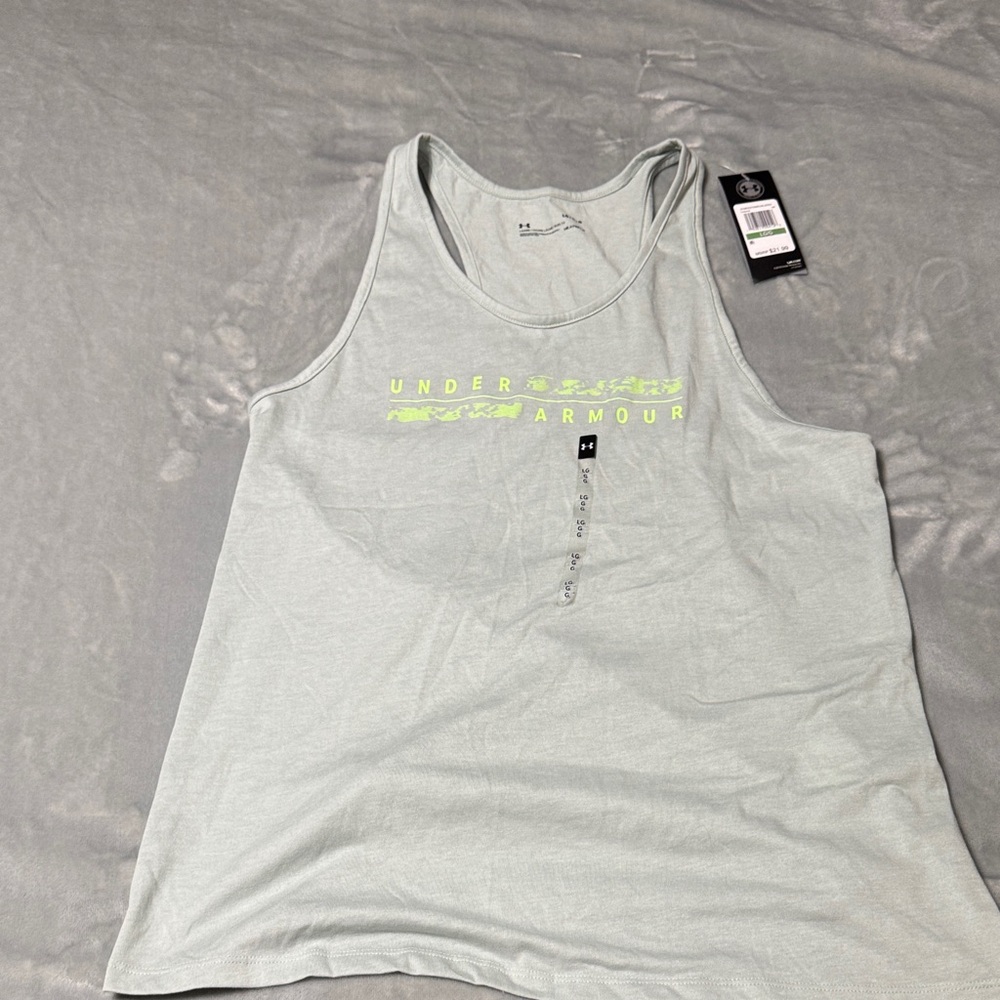 Under Armour Gray Tank with Neon Yellow Accents